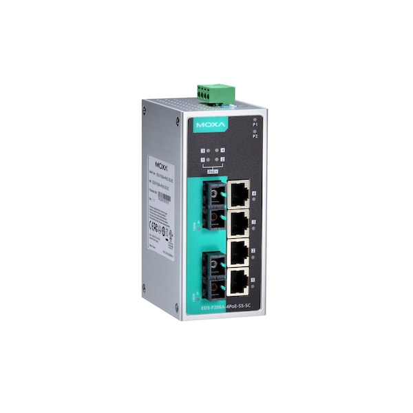 Unmgd Poe Eth. Swtch w/1 10/100Baset Ports, 4 Poe, Eds-P206A-4Poe-S-Sc-T